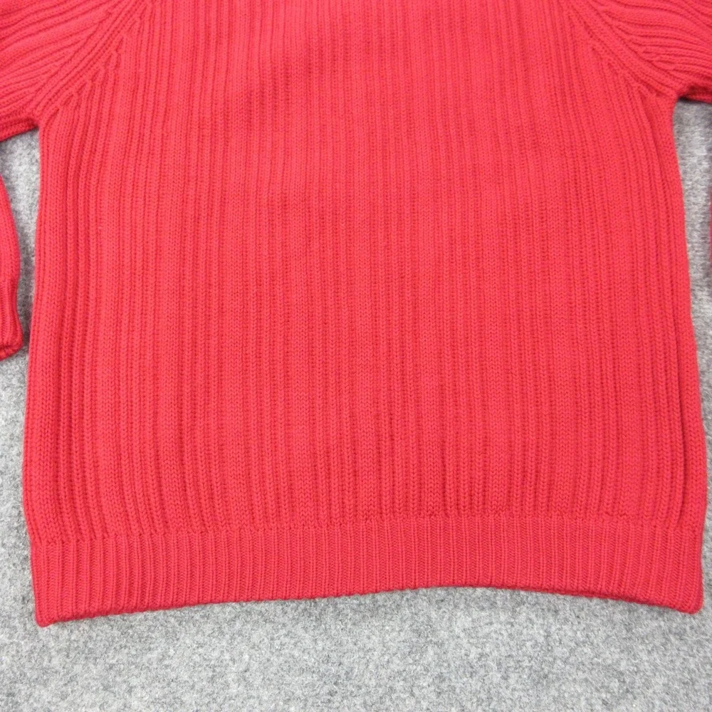 Vintage Obermeyer Sweater Mens Medium Red Wool Chunky‎ Knit Ski Pullover Austria